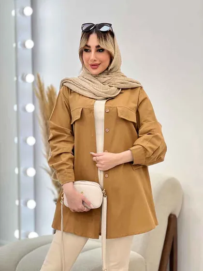 مانتو جیب نما بغل زیپ