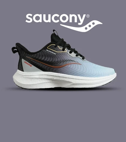 کفش کتانی طوسی آبی Saucony Ride Review مدل 7180