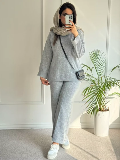 ست مانتو شلوار بافت آریا