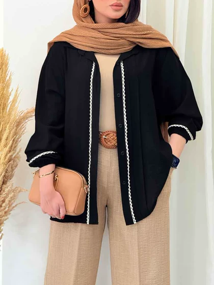 مانتو آستین کش نواردوزی
