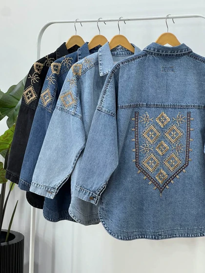 کت جین گلدوزی باران 1 با ارسال رایگان