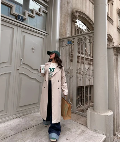 ترنچ کت استخوانی Stradivarius 221