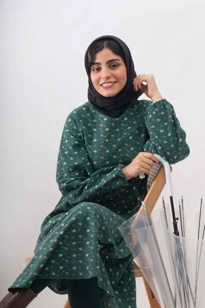 پیراهن لینن کرکی مدل پرگل