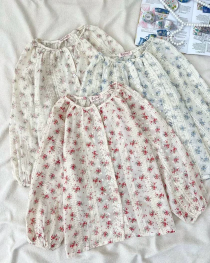 شومیز تمام خامه دوزی جلو دکمه کد 5108