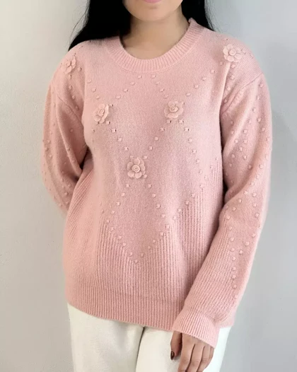 پلیور بافت گل برجسته کد 5396