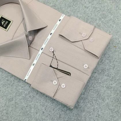 پیراهن ساده مردانه قواره کلاسیک تترون کارخونه یزد _ استین بلند