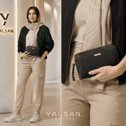 کیف پول زنانه چرم یلسان مدل غزال کد 051-MRV