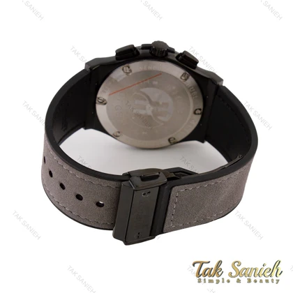 ساعت هابلوت مردانه فول مشکی بند جیر طوسی Hublot-5688-G