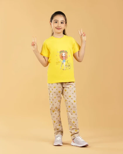 ست راحتی دخترانه نخی دوچرخه سوار سیلکا