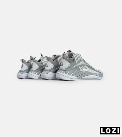 کفش کتانی ساق‌دار طوسی سفید Reebok Shaq Attaq