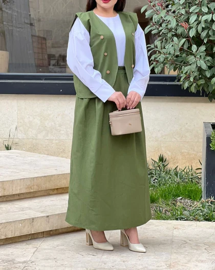 ست سه تیکه جلیقه دامن 1485