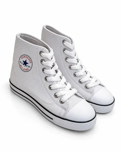 کفش کتانی ال استار ساق‌دار مدل کلاسیک سفید کانورس All Star