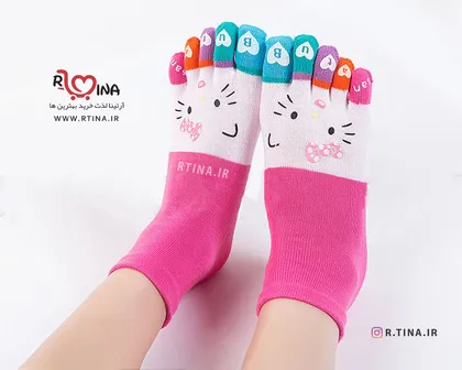 جوراب انگشتی زنانه و دخترانه رنگی کیتی