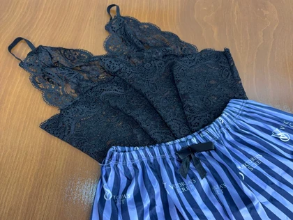 ست نیم‌تنه گیپور و شلوارک طرح ویکتوریا سکرت 108