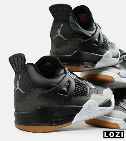 کتانی ساق‌دار زنانه و مردانه مشکی طوسی Nike air jordan 4 مدل 6471