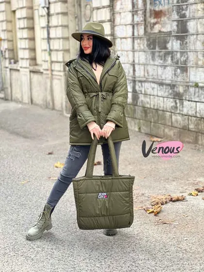 کاپشن کمرگت کیف دار