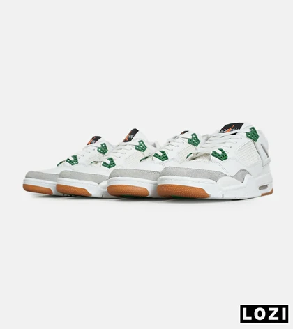کتانی ساق‌دار زنانه و مردانه سفید سبز Nike air jordan 4