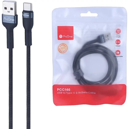 کابل تایپ سی پرووان ProOne مدل PCC146 جریان 2.1 آمپر 1.2 متر