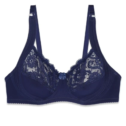 سوتین مینی مایزر دانتل فنردار سرمه ای Ema اما کد 3100