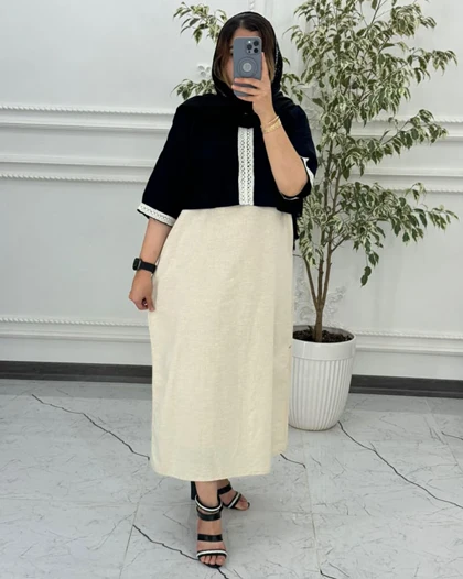 کراپ سارافون نوار گیپور لینن 1367