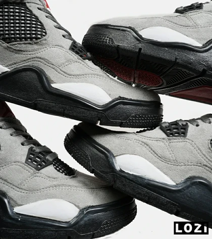 کتانی ساق‌دار مردانه طوسی مشکی Nike air jordan 4 مدل 5928