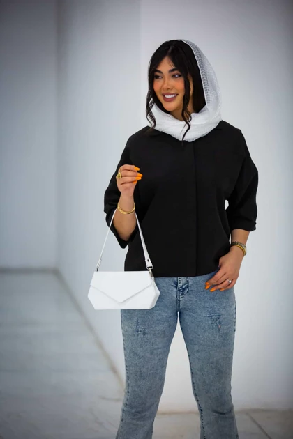 مانتو صوفیا اسلپ پشت دکمه چوبی