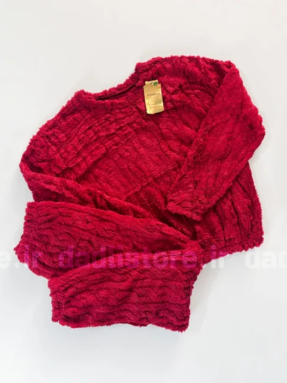 ست بلوز و شلوار تدی حوله ای طرحدار