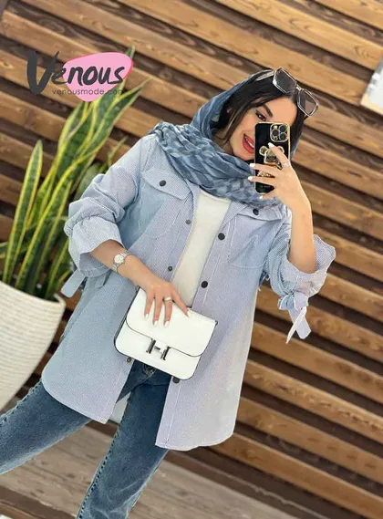 مانتو راه راه آستین کش