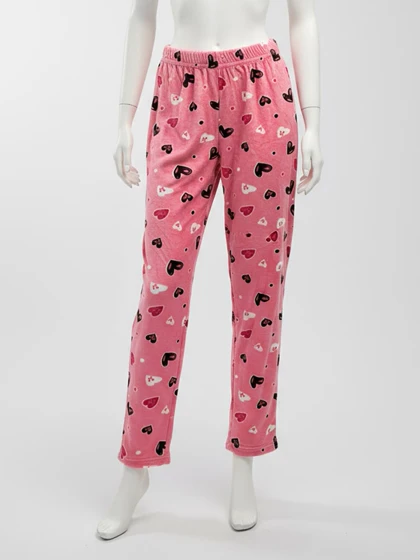 شلوار مخمل استیکردار طرح قلب