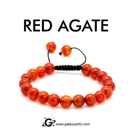 دستبند سنگ عقیق سرخ