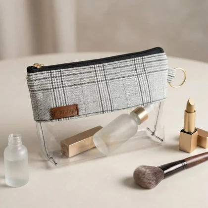 کیف لوازم آرایشی زنانه فلامینگو طرح طلقی شطرنجی