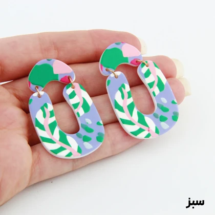 گوشواره زنانه مدل هندسی طرح برگ