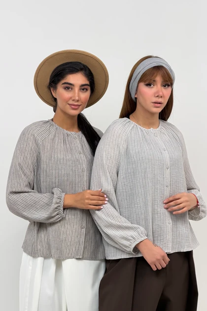 شومیز ملانژ آستین رگلان دلینا