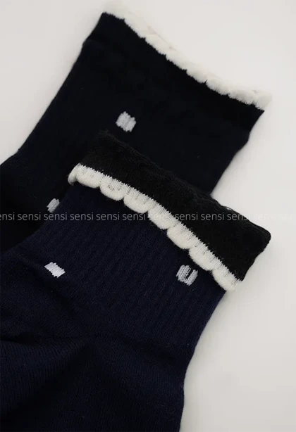 جوراب خالدار نیم ساق پنبه کد1004989