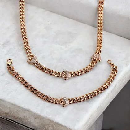 ست دستبند و گردنبند ژوپینگ مدل کارتیر ماه
