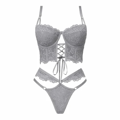 ست فانتزی فنردار رنگ طوسی برند گلوریا کد 1212