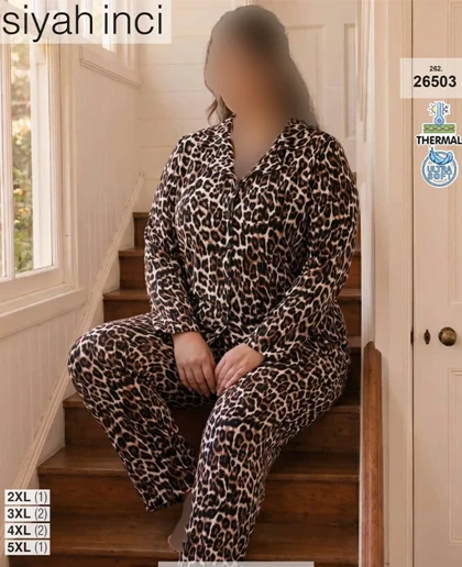 ست پیژامه بیگ سایز siyah inci کد 26503