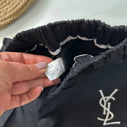 شلوار کتان نیم بگ گت دار اورجینال برند YSL وای اس ال