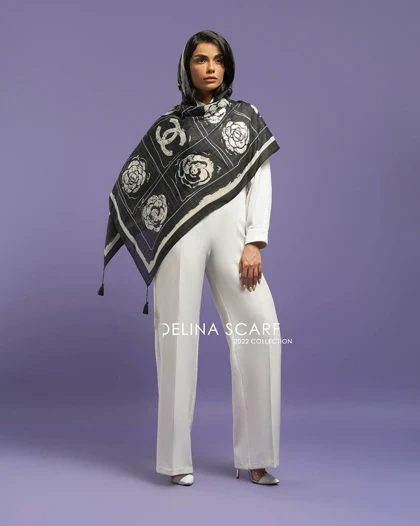 شال مشکی کرم مارک