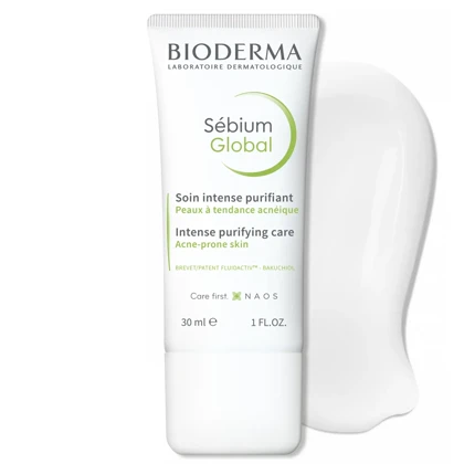 کرم ضد جوش صورت بایودرما مدل Sebium Global مناسب پوست چرب و جوش‌دار حجم 30 میلی‌لیتر