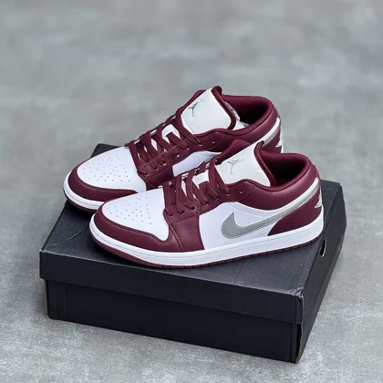 کفش نایک ایر جردن وان لو زرشکی Nike Air Jordan 1 Low Burgundy
