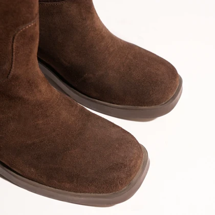 بوت چرم زنانه قهوه ای مدل sylvie