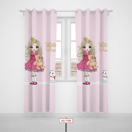 پرده پانچی اتاق کودک برند مینوریا کیدز طرح دخترانه کد p-268
