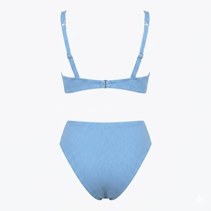 ست بیکینی Cupshe مدل Escaping Blue Underwire – آبی، فنردار و با پایین‌تنه هیپستر