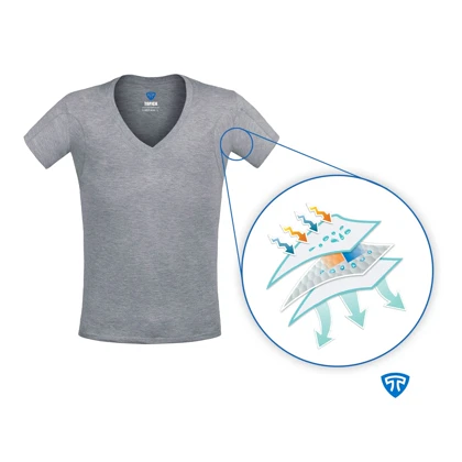 زیرپوش ضد تعریق یقه هفت باز مردانه ملانژ