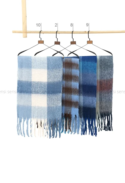 شال بیگ طرح دار پشمی کد1004605