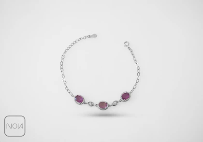 دستبند نقره آمیتیست