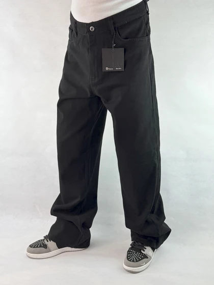 شلوار بگ مردانه مشکی ساده 84