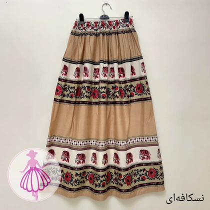 دامن نخی بلند طرح هندو در رنگبندی متنوع