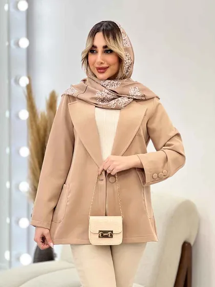 مانتو مازراتی یقه انگلیسی تک جیب